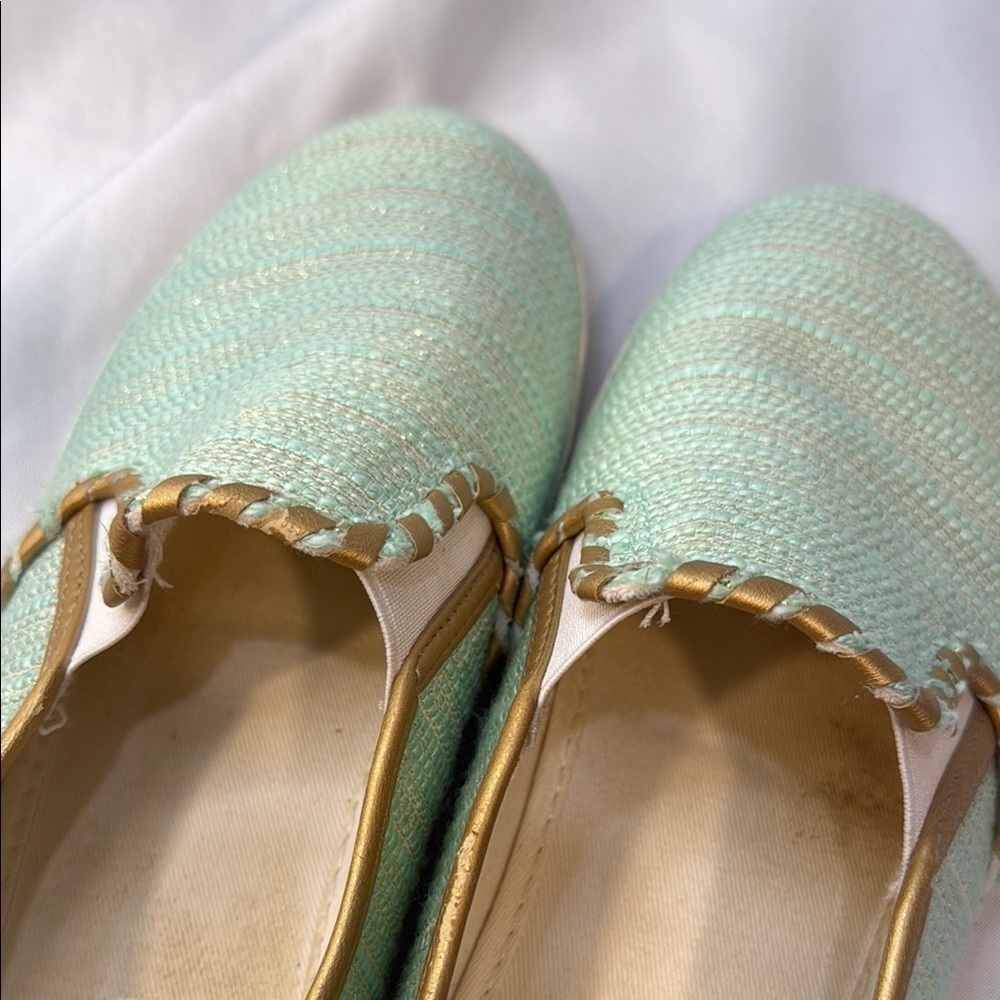 Jack Rogers Women's Mint Green & Gold Slip-On Sneakers, Size 7.5M, **READ** - Picture 12 of 14